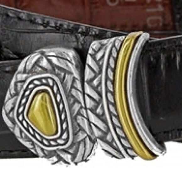 Brighton Vintage Black and Brown Leather Reversible Belt Size L/34 - Picture 9 of 10